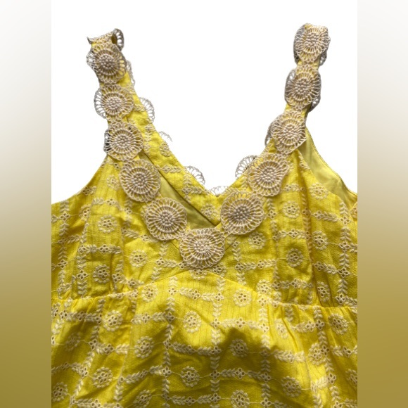 TIBI NEW YORK Yellow with white decorative floral lace dress - Picture 2 of 3